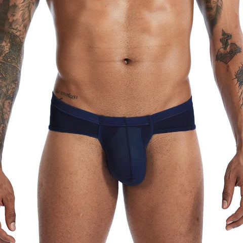 Underwear Sexy Ultra Thin Ice Silk Men&#39;s Briefs Penis Large Pouch Slips-MF01709-Veeddydropshipping