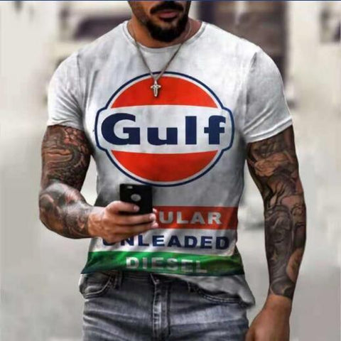 Gulf Print Tee Top Short Sleeve Oversized-MF00033-Veeddydropshipping