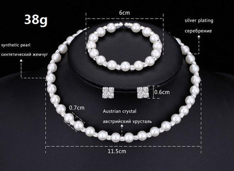 Silver Color Crystal Bracelet for Women jewellery sets -JW00378-Veeddydropshipping