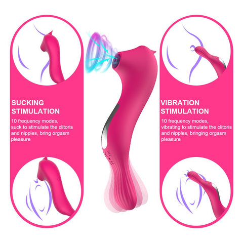 2 in1 Sucking Vibrators Female Masturbator clitoris stimulator Clit sucker Vibrator -BH01232-Veeddydropshipping
