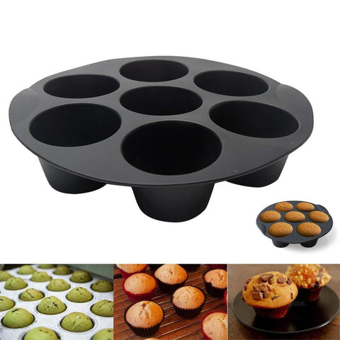 7 Cups Air Fryer Muffin Silicone Mold Round-HA01165-Veeddydropshipping