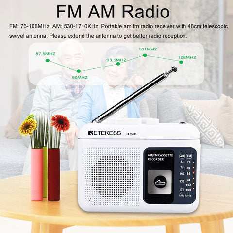 Cassette Playback Radio FM/AM Portable Radio Voice Recorder Support -CE01079-Veeddydropshipping