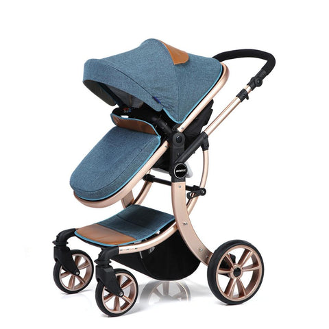 Leather 2 in 1 Baby Stroller,Two Way Stroller,Car Seat Newborn-TB00362-Veeddydropshipping