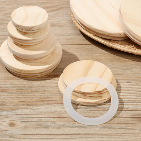 Reusable Wide Mouth Cover Wood Lids-HA00961-Veeddydropshipping