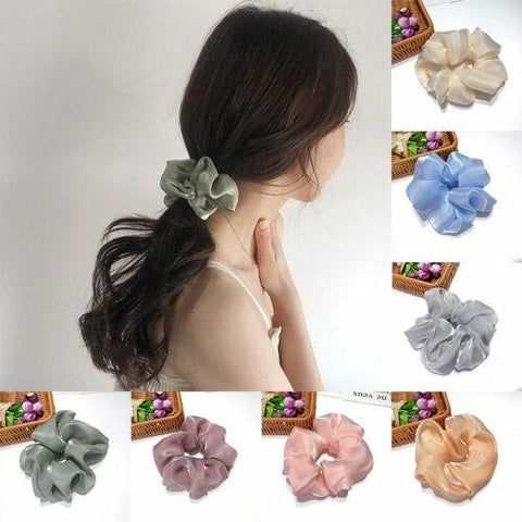 Hair Satin Silk Solid Ponytail Hair Ties Rope-WF01065-Veeddydropshipping