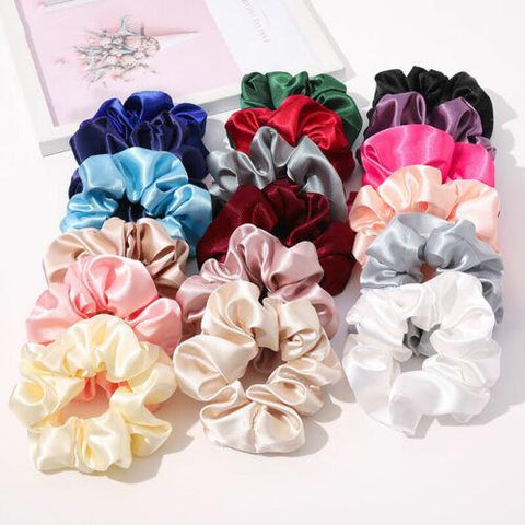 Hair Satin Silk Solid Ponytail Hair Ties Rope-WF01065-Veeddydropshipping