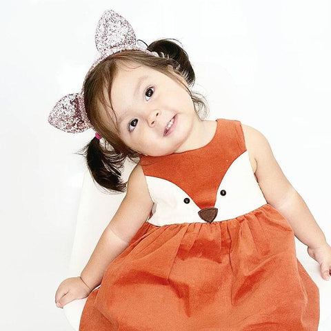 Fashion Children Summer Cotton Dresses Kid Clothing Fox Design-TB00880-Veeddydropshipping