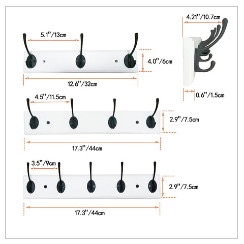 Wood Coat Rack Wall Mount with 4 Hooks-HA01575-Veeddydropshipping