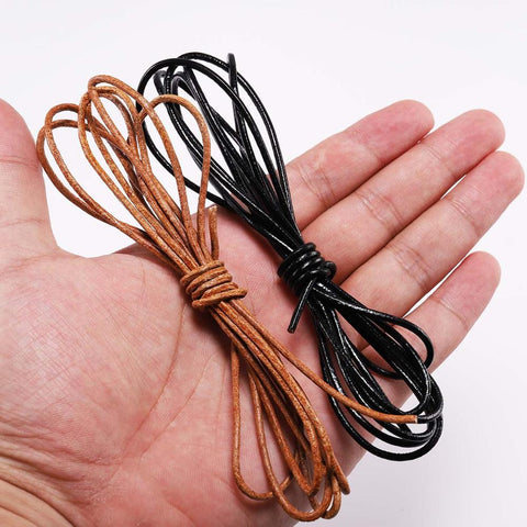 Genuine Cow Leather Round Thong Cord DIY Bracelet Findings Rope -JW01612-Veeddydropshipping