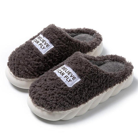 Winter Home Warm Fluffy Slippers High Heels-BS01078-Veeddydropshipping