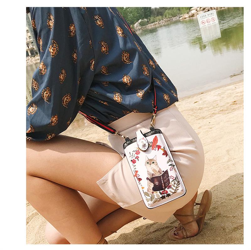 Bag Shoulder Bag PU Retro Cute Printing Messenger Small Square-BS00208-Veeddydropshipping