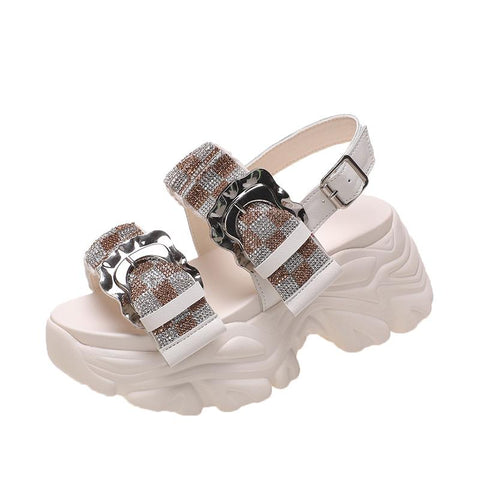 Summer Bling Platform Slippers Woman Thick Bottom Flip-BS00878-Veeddydropshipping