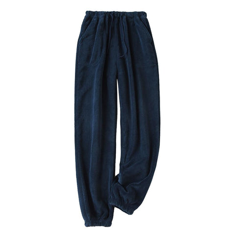 Drawstring Pocket Sleep Bottom Casual Comfort Flannel Fleece Super-MF01587-Veeddydropshipping