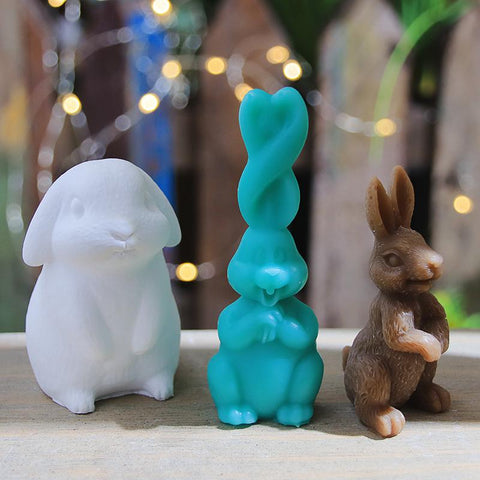 Rabbit Shaped Silicone Candle Mold 3d-HA00371-Veeddydropshipping