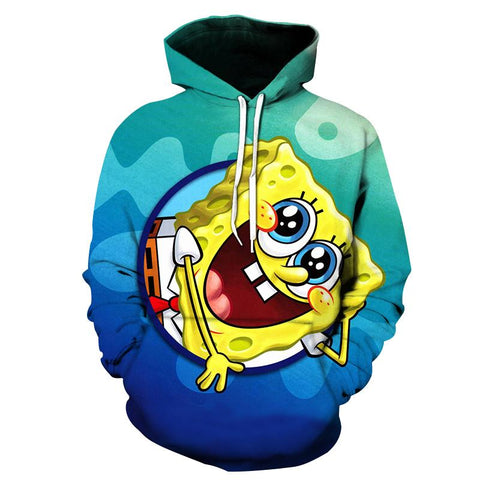 Men Sponge Family Print 3D Hoodie Sweatshirt Men-MF00273-Veeddydropshipping
