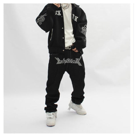 jeans y2k American street retro mid-waist fashion-MF00647-Veeddydropshipping