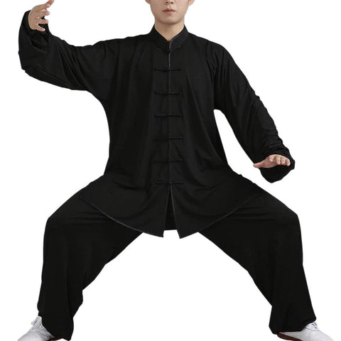 Clothing Black Long Sleeve Wushu TaiChi Men KungFu Uniform Suit Uniforms-MF01575-Veeddydropshipping