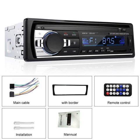 JSD-520 Car Radio In Dash 1 Din Tape Recorder MP3 Player FM Audio-AM00639-Veeddydropshipping