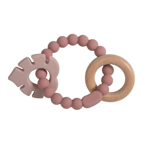 3 in 1 Baby Leaves Pendant Bracelet Teething Wood Ring Food Grade-TB00809-Veeddydropshipping