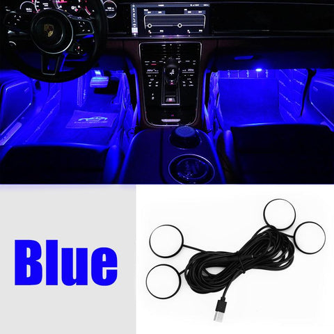 4Pcs Car LED Foot Ambient Lights 3 Colors Auto Home Party-AM00543-Veeddydropshipping
