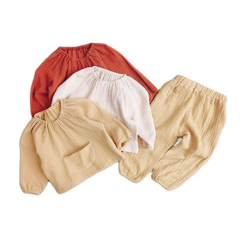 New Kids Clothing Sets 2pcs Autumn Children Pajamas Suit Fall Solid Boys-TB01082-Veeddydropshipping