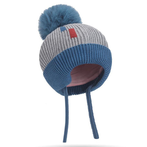 1-5Y Knitted Winter Baby Hat For Infant Boy Girl Woolen Hats With Ear Earflaps-TB00440-Veeddydropshipping