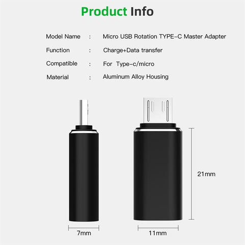 USB Type C Female To Micro USB Male Connector Charger Adapter-Veeddydropshipping