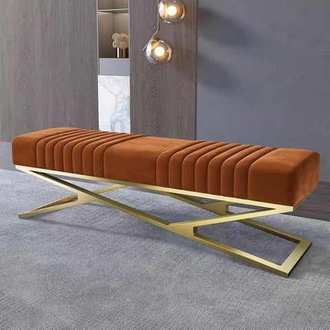 Sitting Design Velvet Shoe Stool-HA01590-Veeddydropshipping