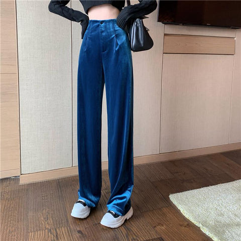 Velvet Elegant Women Solid Wide-legged Pants-WF00585-Veeddydropshipping