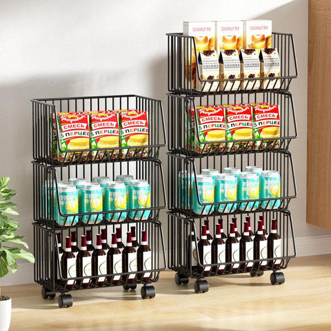 Cartoon steel kitchen cart snacks grocery storage-HA01681-Veeddydropshipping