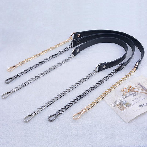 Shoulder Crossbody Bag Strap Black PU Leather Handle with 9mm-BS00677-Veeddydropshipping