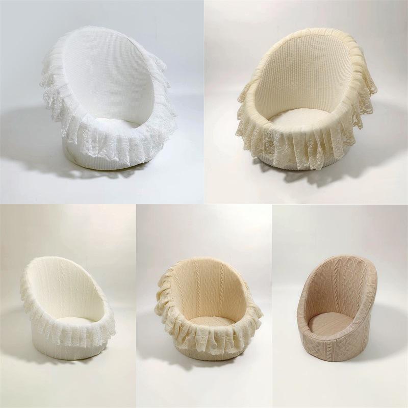Sunshine Newborn Photography Props Lace Round Sofa Chair-TB00762-Veeddydropshipping