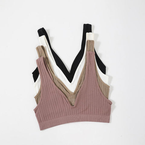 Women Underwear Sleeveless Deep V Sexy Bra-WF00912-Veeddydropshipping