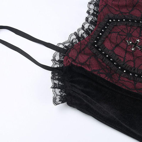 Women Lace Tanks Tops Lace Full Cup Padded Underwear-WF00328-Veeddydropshipping