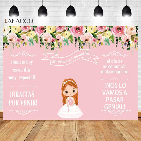 My First Communion Baby Shower Birthday Girl Baptism Photography Background -CE00330-Veeddydropshipping