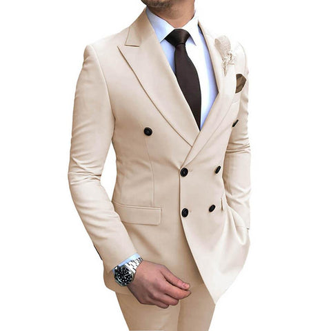 Business Wedding Suits Best Man Blazer Groom Tuxedos-MF01269-Veeddydropshipping