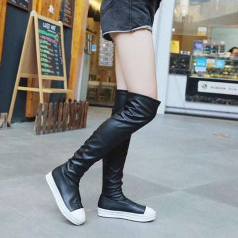 Women Boots Black Over the Knee Boots Sexy Female Autumn-BS00979-Veeddydropshipping