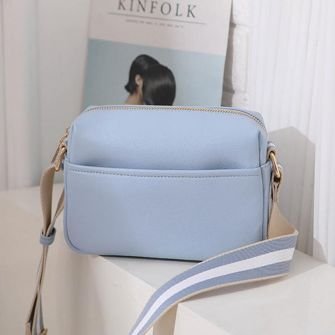 Bags Wide Fabric Strap Crossbody Bag Ladies Fashion Handbags Zipper-BS00106-Veeddydropshipping