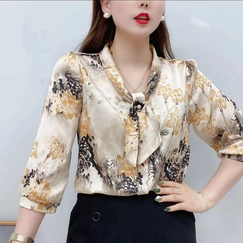Women Spring Summer Style Chiffon Blouses Shirts-WF00006-Veeddydropshipping