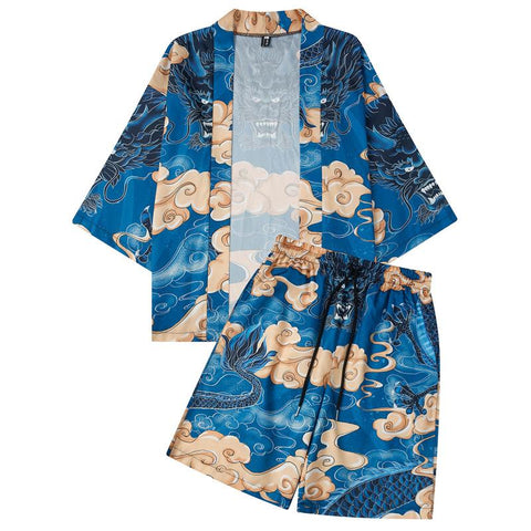 Sets Sexy Cardigan Kimono Robe Shorts Pyjamas Suit M-XXL Sleepwear-MF01661-Veeddydropshipping