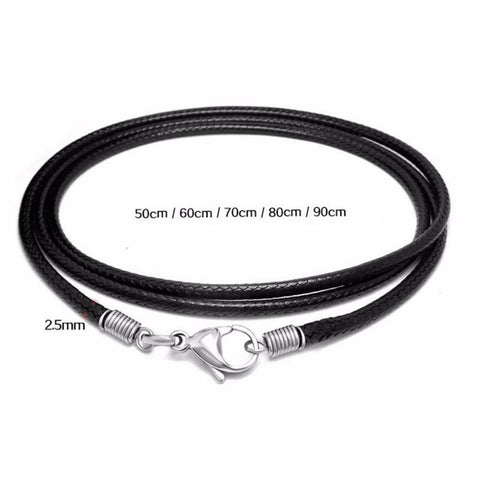Leather Chain Necklace Handmade Braid Rope Long Necklace -JW01274-Veeddydropshipping