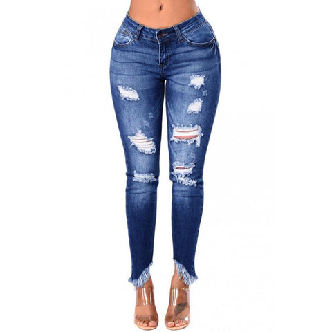 Ripped Women&#39;s Denim Jeans 2022 Autumn New Skinny Jeans-TB01253-Veeddydropshipping