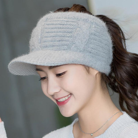 Baseball Caps Women Twist Knit Hats-WF01356-Veeddydropshipping