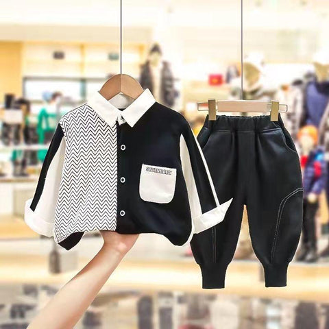 Autumn spring  2pcs Children striped Coat Long Sleeve Boy Baby Sets-TB01218-Veeddydropshipping