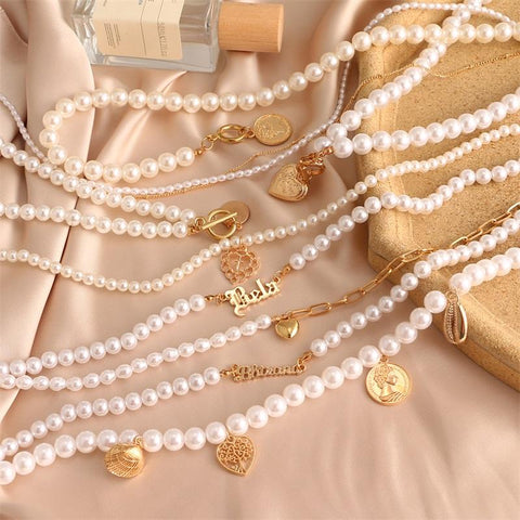 Pearl Choker Necklace For Women Fashion Imitation Pearl -JW01218-Veeddydropshipping