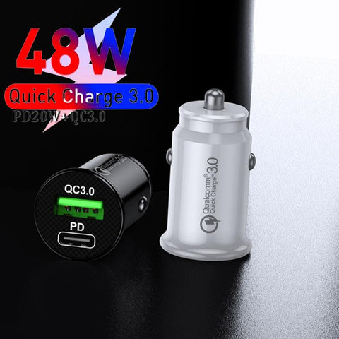 Type C USB 2 Port Car Charger Phone Charger Fast Charging-PA01158-Veeddydropshipping