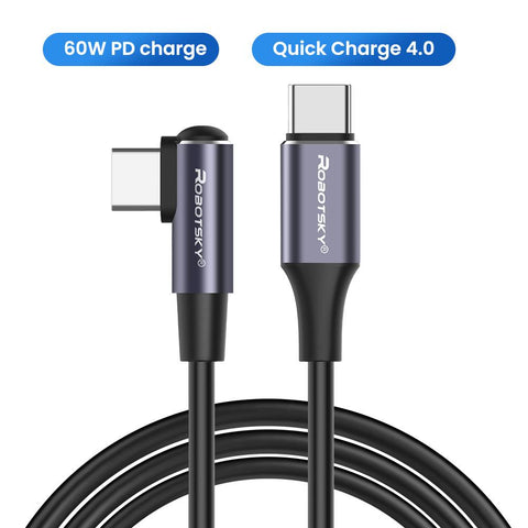 USB C to USB Type C  PD 100W ELbow Cable For Samsung S20 Xiaomi mi 11 MacBook iPad Quick-PA01024-Veeddydropshipping