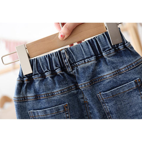 Fashion Cartoon Kids Clothes Boys Elastic Jeans Pants Baby Toddler Girl-TB01250-Veeddydropshipping