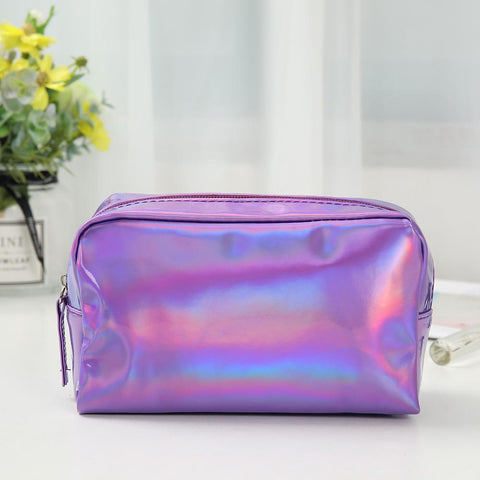 Bag Portable Square Laser Makeup Case Organizer Wash-BS00571-Veeddydropshipping