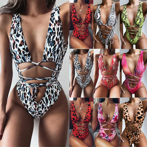 2023 Hollow Sexy Swimwear Women Bandage Padded One Piece Swimsuit Monokini -OS00065-Veeddydropshipping